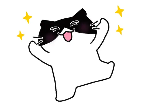 猫のイラスト、喜びと楽しさを表現したかわいいキャラクター。成人向けアフィリエイトサイトに関連する楽しいデザイン。.