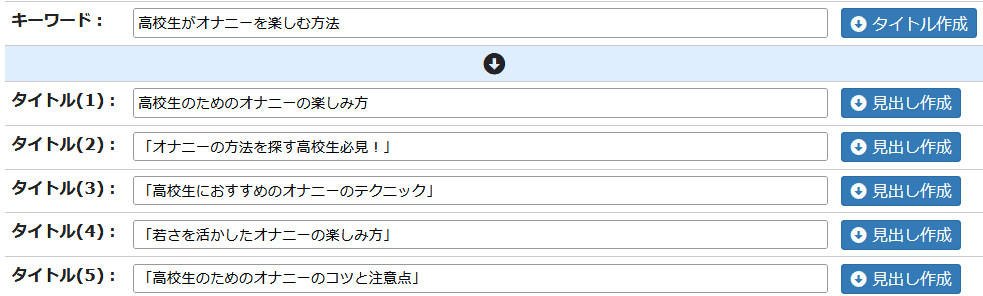 キーワードや見出しの生成