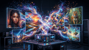 AI画像生成ツールを使用したアダルトコンテンツの創作例.