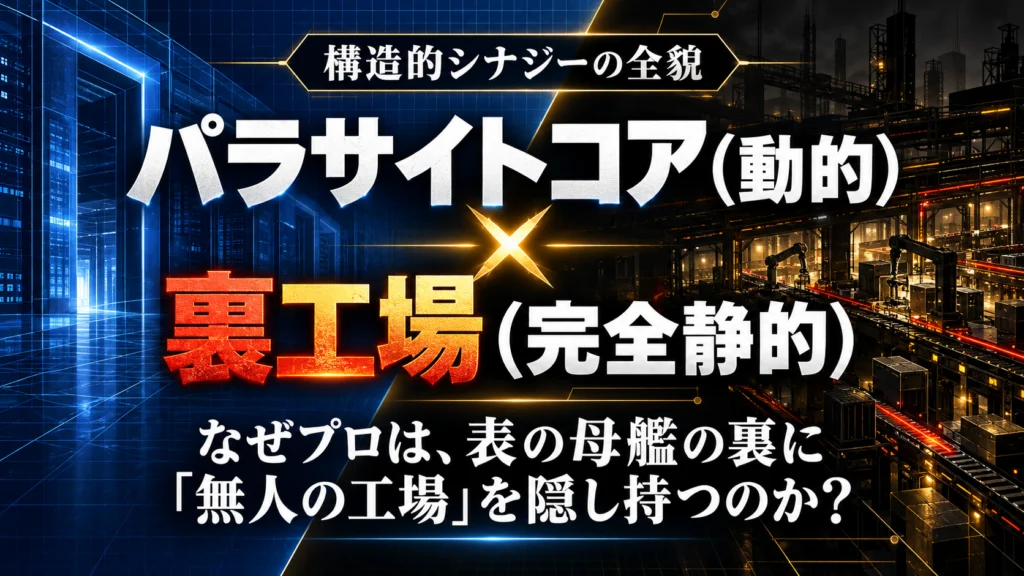 表の母艦（動的）× 裏のゲリラ部隊（静的）。2つが揃った瞬間に完成する「完全自律型…
